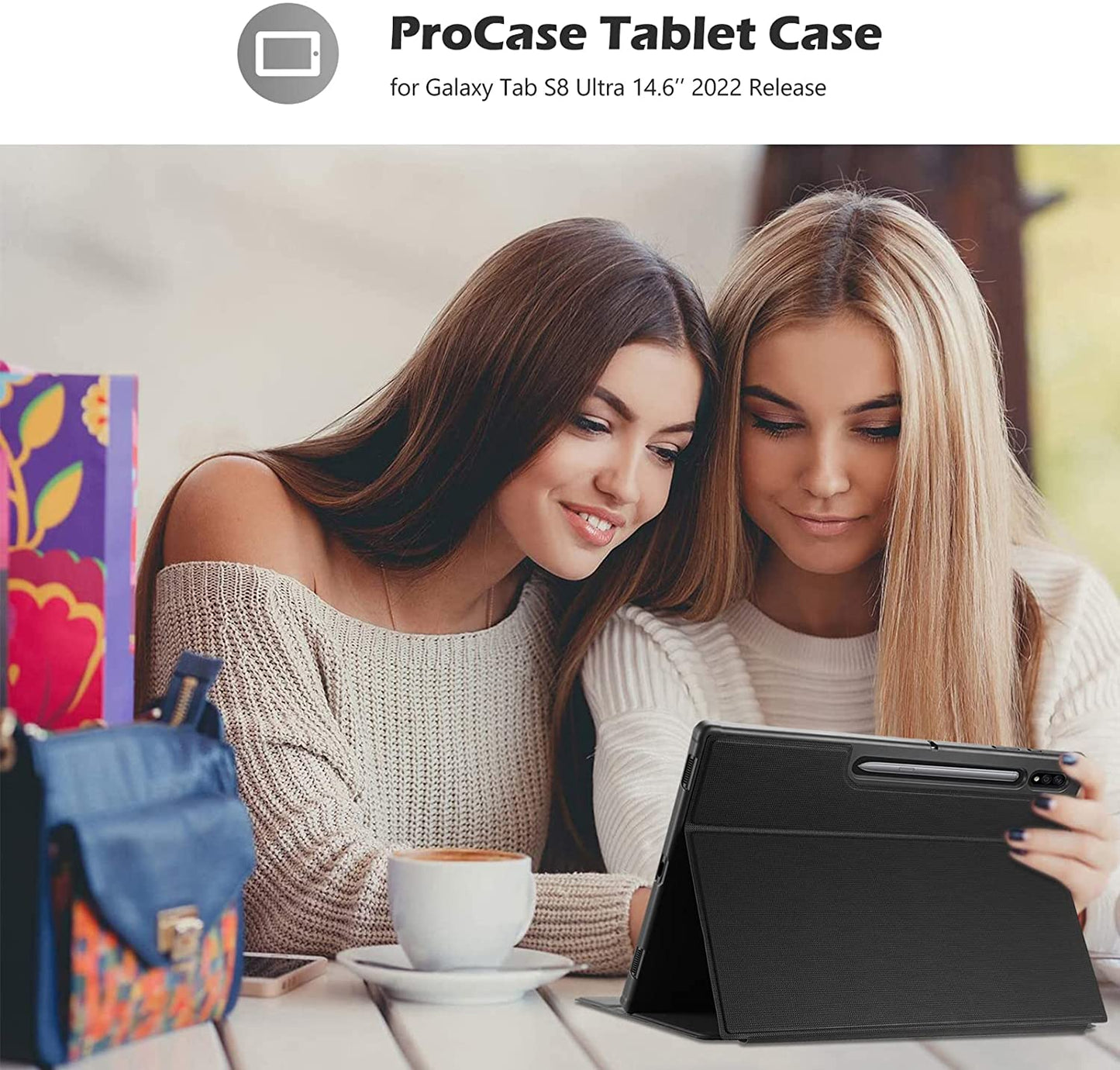 Galaxy Tab S8 Ultra 14.6 2022 Slim Stand Folio Case with S Pen Holder | Yapears