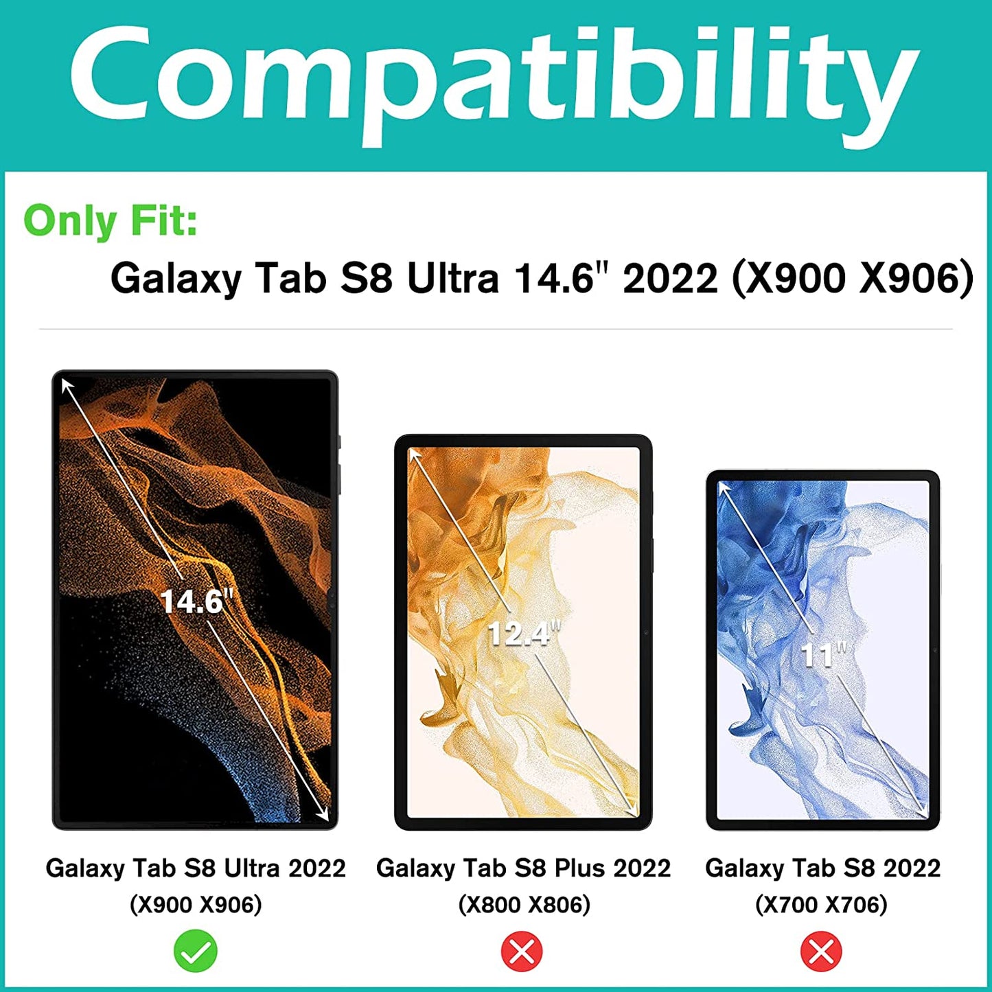 Galaxy Tab S8 Ultra 14.6 2022 Slim Stand Folio Case with S Pen Holder | Yapears