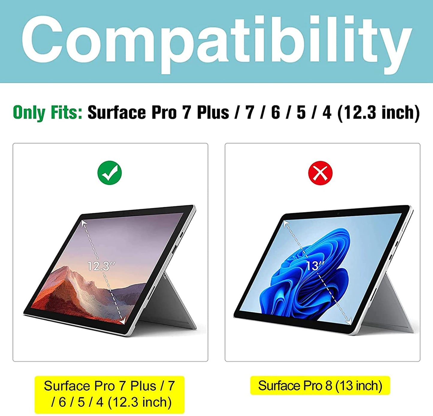 Microsoft Surface Pro 4/ Pro 5/ Pro 6/ Pro 7/ Pro 7 Plus 12.3" Privacy Tempered Glass Screen Protector | Yapears