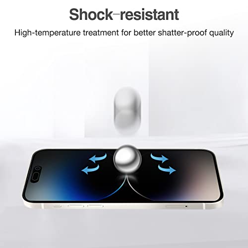 (2 Pack) iPhone 14 Pro 6.1" 2022 Privacy Tempered Glass Screen Protector | Yapears