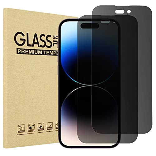 (2 Pack) iPhone 14 Pro 6.1" 2022 Privacy Tempered Glass Screen Protector | Yapears