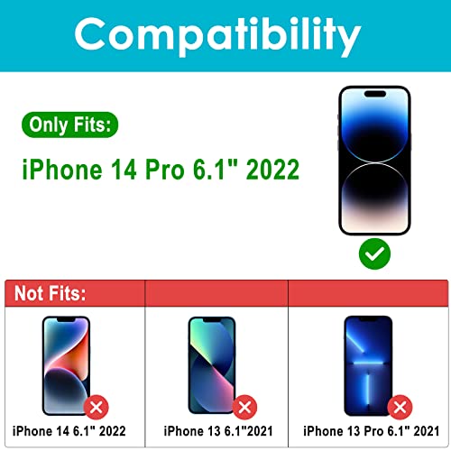 (2 Pack) iPhone 14 Pro 6.1" 2022 Privacy Tempered Glass Screen Protector | Yapears