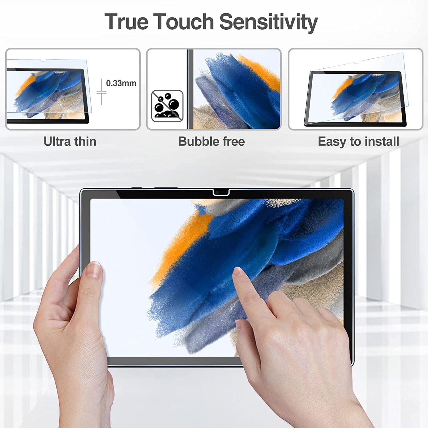 (2 Pack) Galaxy Tab A8 10.5" 2022 Tempered Glass Screen Protector | Yapears