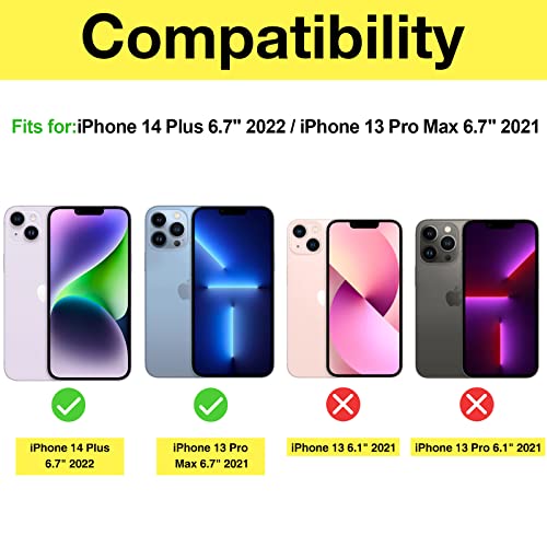 (2 Pack) iPhone 13 Pro Max 2021 / iPhone 14 Plus 2022 6.7" Privacy Tempered Glass Screen Protector | Yapears