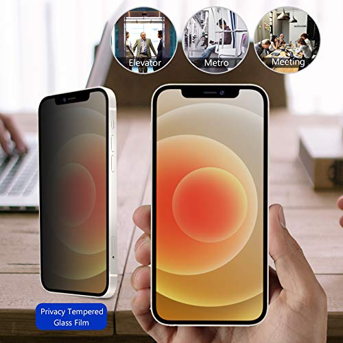 (2 Pack) iPhone 12 Mini 5.4" 2020 Privacy Tempered Glass Screen Protector | Yapears