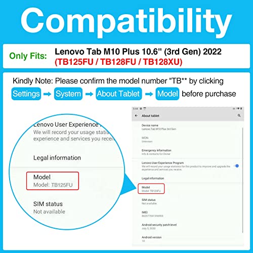 Lenovo Tab M10 Plus 10.6" 3rd Gen 2022 Slim Folio Protective Case | Yapears