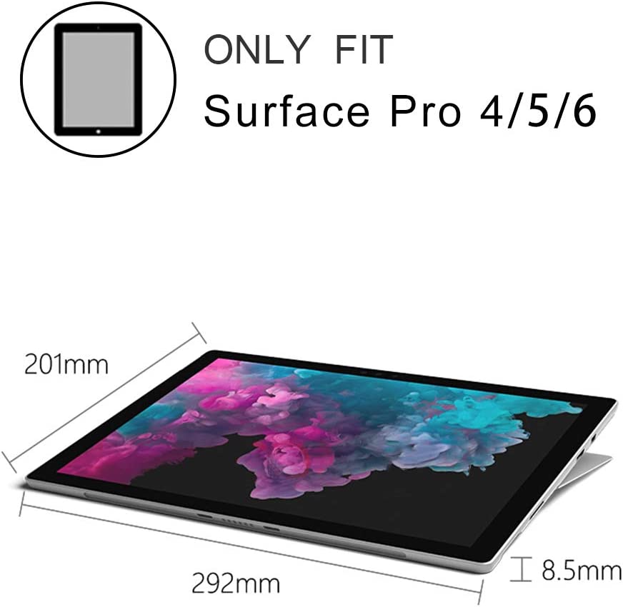 Yapears Surface Case for Pro 7 (2019) / Pro 6 (2018) / Pro 5 (2017) / Pro 4 (2015) with Pencil Holder, Stand, Hand Strap and Shoulder Belt for Surface 12.3 inch Tablet Heavy Duty Shockproof-Black