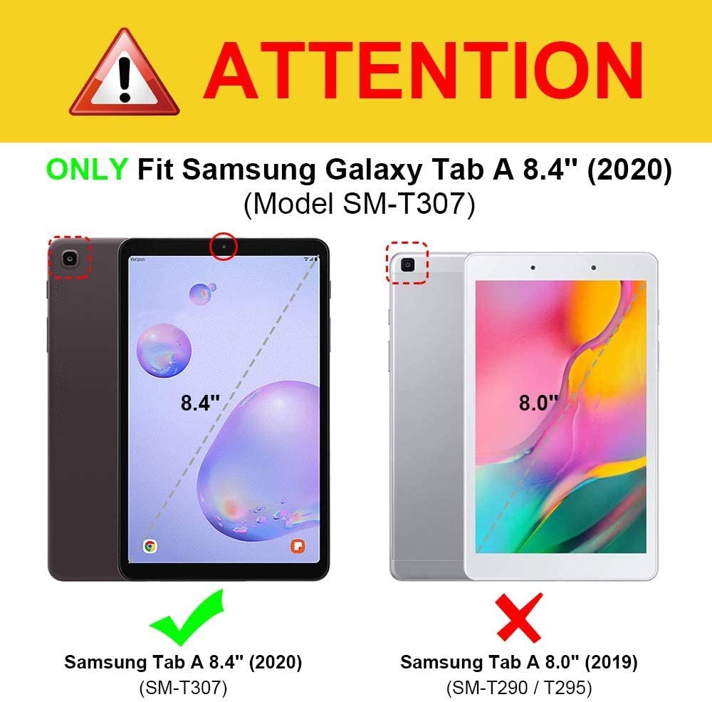 Yapears Galaxy Tab A 8.4 Case (2020), SM-T307/SM-T307U Case with Kickstand Hand Strap and Shoulder Strap Yapears Heavy Duty Shockproof Case for Samsung Galaxy Tab A 8.4 T307 Verizon/Sprint (Black