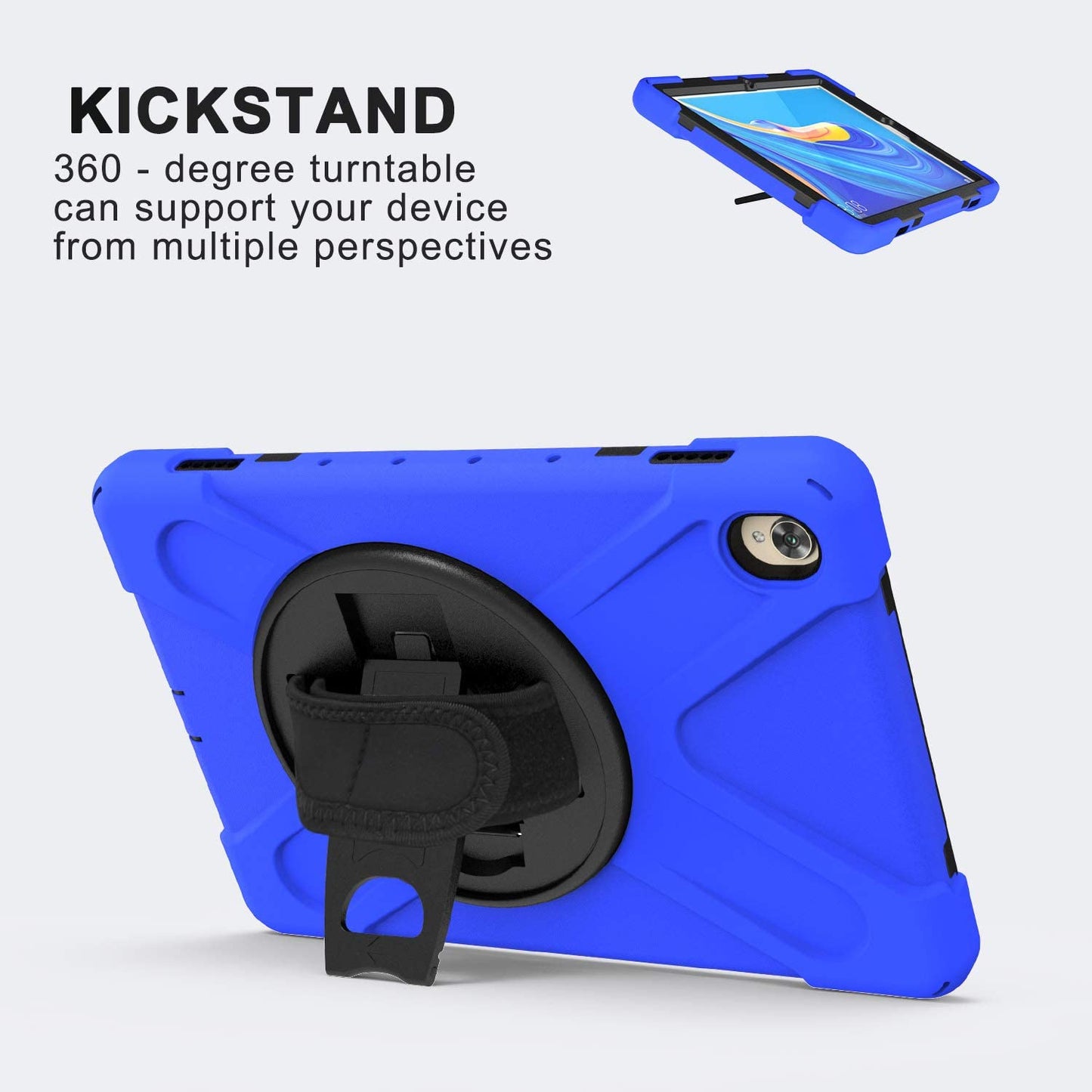 Case for Huawei MediaPad M6 10.8" & Huawei MatePad 10.8" 2020, Military Grade 15ft Drop Tested Shockproof Protective Cover with 360? Rotating Stand, Hand Strap and Shoulder Strap (Orange)