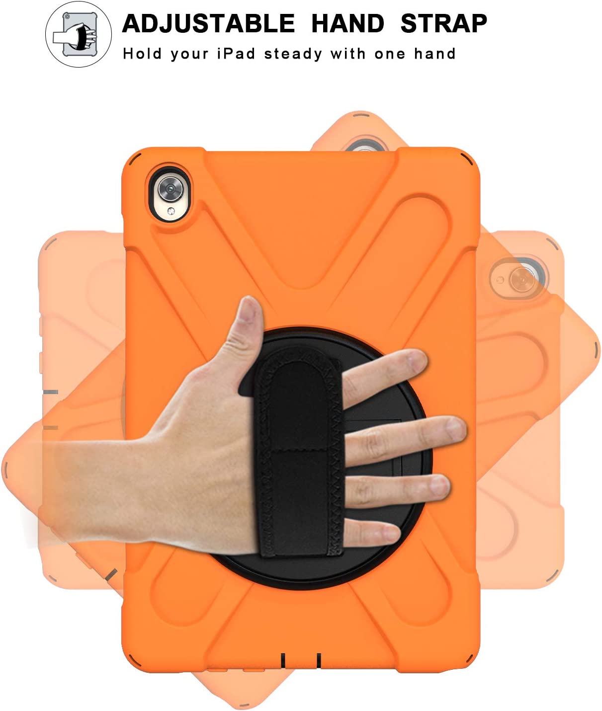 Case for Huawei MediaPad M6 10.8" & Huawei MatePad 10.8" 2020, Heavy Duty Shockproof Rugged 3 Layer Kids Durable Case with 360 Swivel Kickstand, Shoulder Strap & Hand Strap (Black)