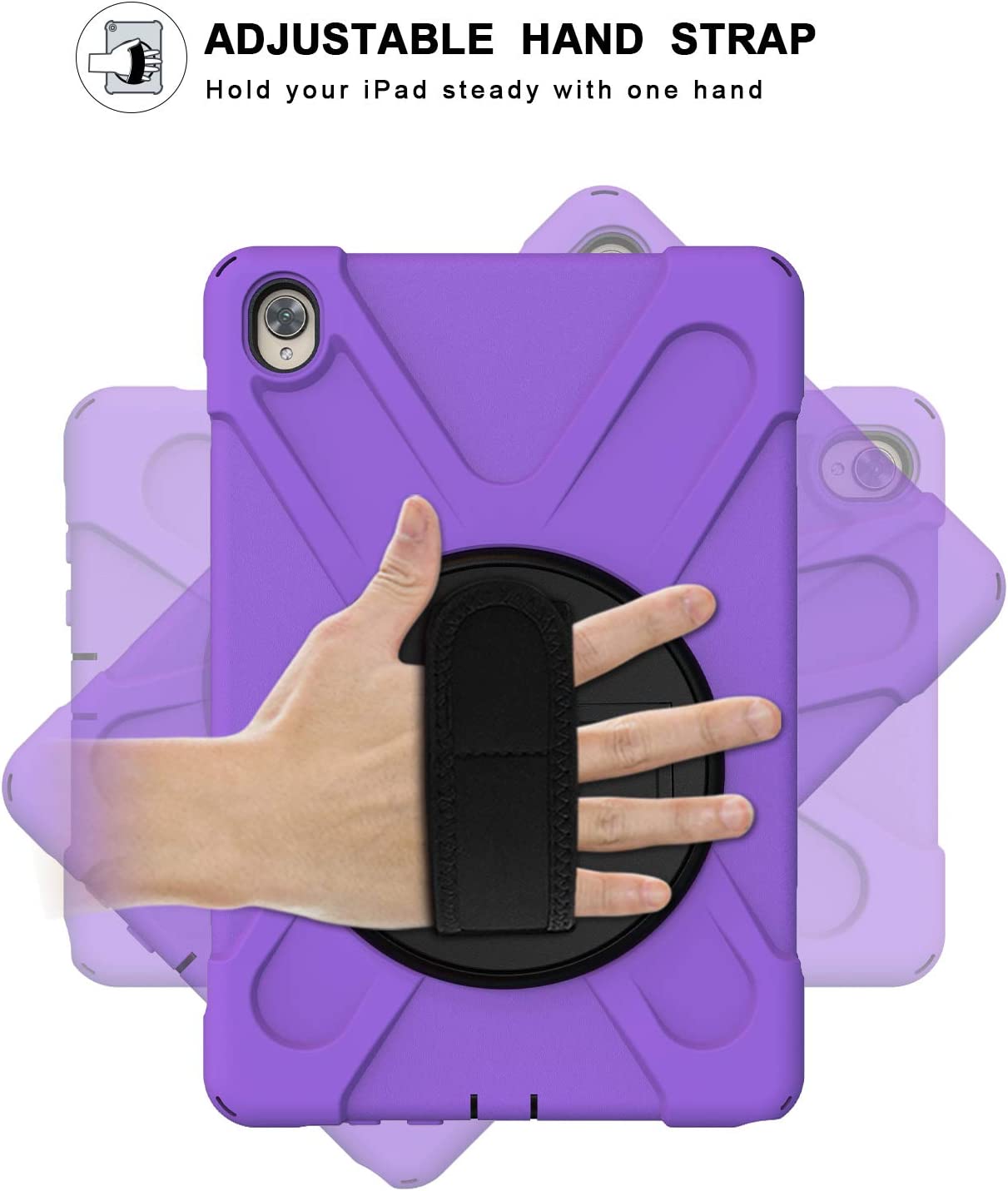 Case for Huawei MediaPad M6 10.8" & Huawei MatePad 10.8" 2020, Military Grade 15ft Drop Tested Shockproof Protective Cover with 360? Rotating Stand, Hand Strap and Shoulder Strap (Orange)