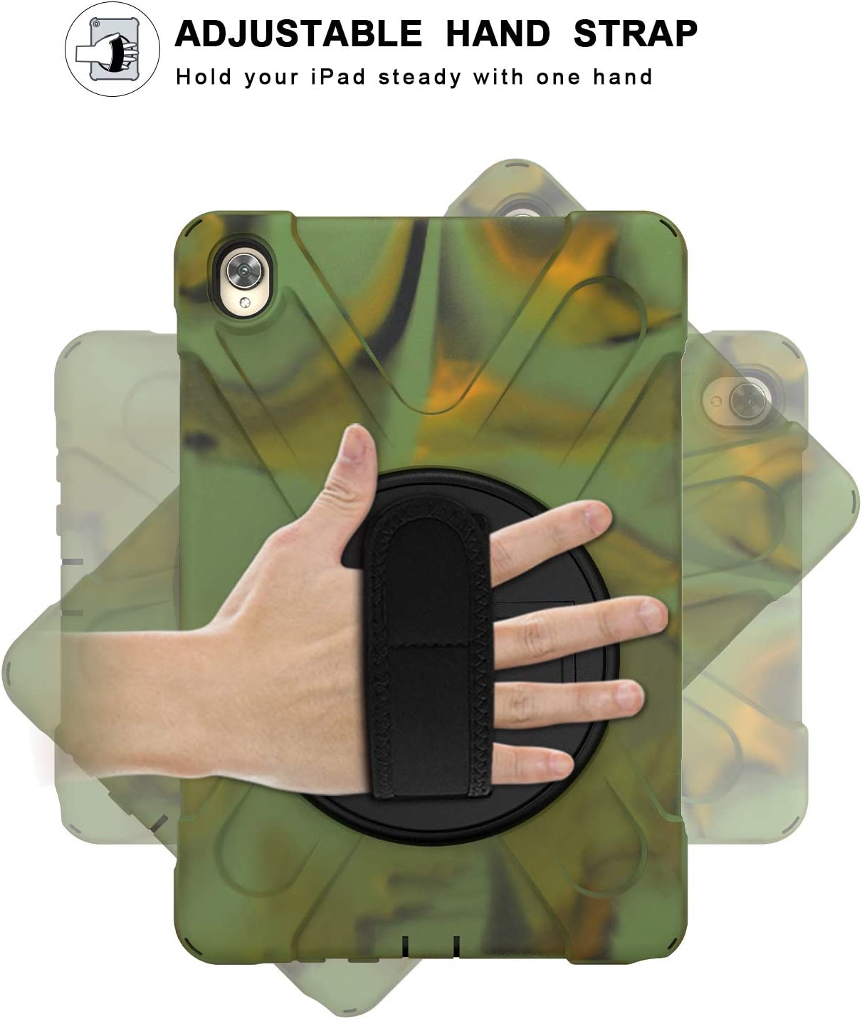 Case for Huawei MediaPad M6 10.8" & Huawei MatePad 10.8" 2020, Military Grade 15ft Drop Tested Shockproof Protective Cover with 360? Rotating Stand, Hand Strap and Shoulder Strap (Orange)