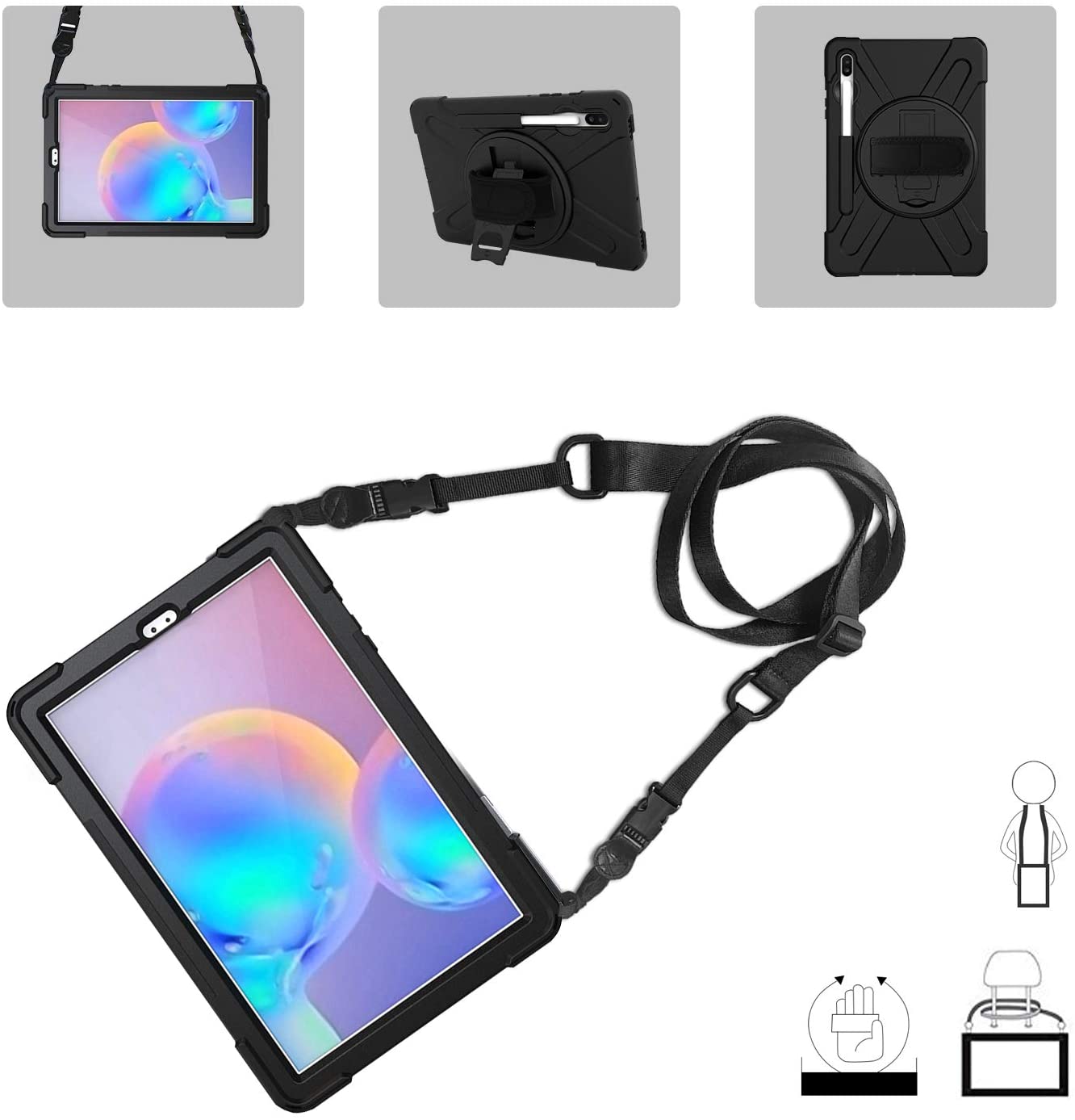 Galaxy Tab S6 10.5 T860/ T865/ T867 Heavy Duty Case with S Pen Holder | Yapears