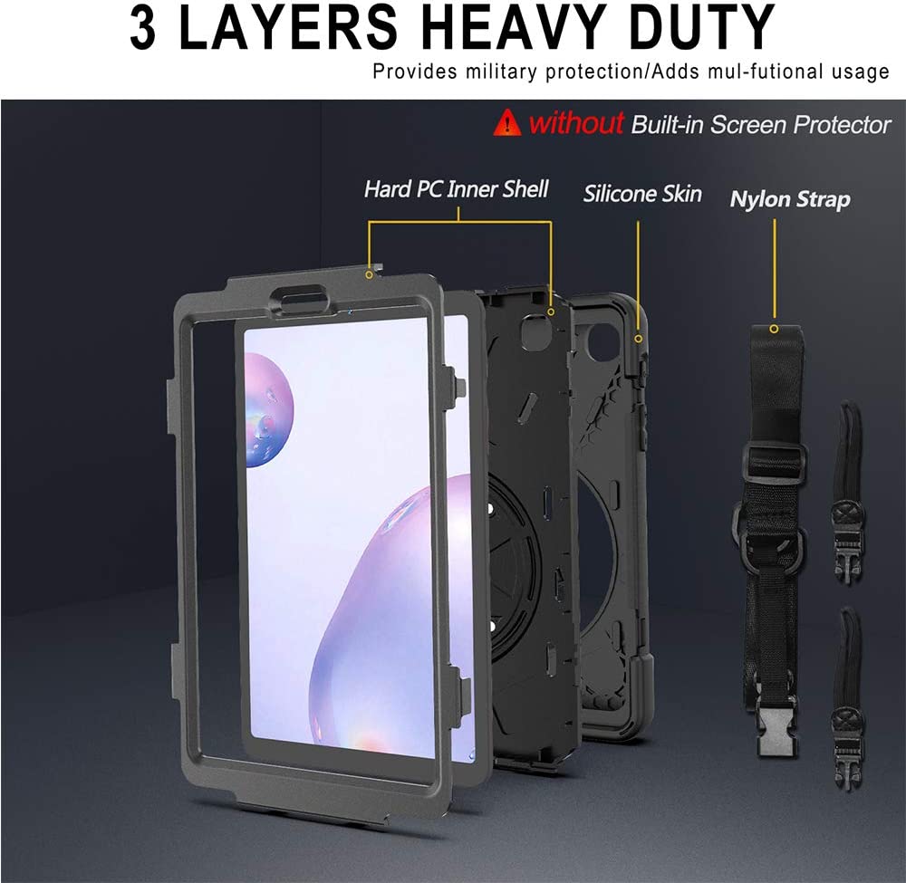 Yapears Galaxy Tab A 8.4 Case (2020), SM-T307/SM-T307U Case with Kickstand Hand Strap and Shoulder Strap Yapears Heavy Duty Shockproof Case for Samsung Galaxy Tab A 8.4 T307 Verizon/Sprint (Black