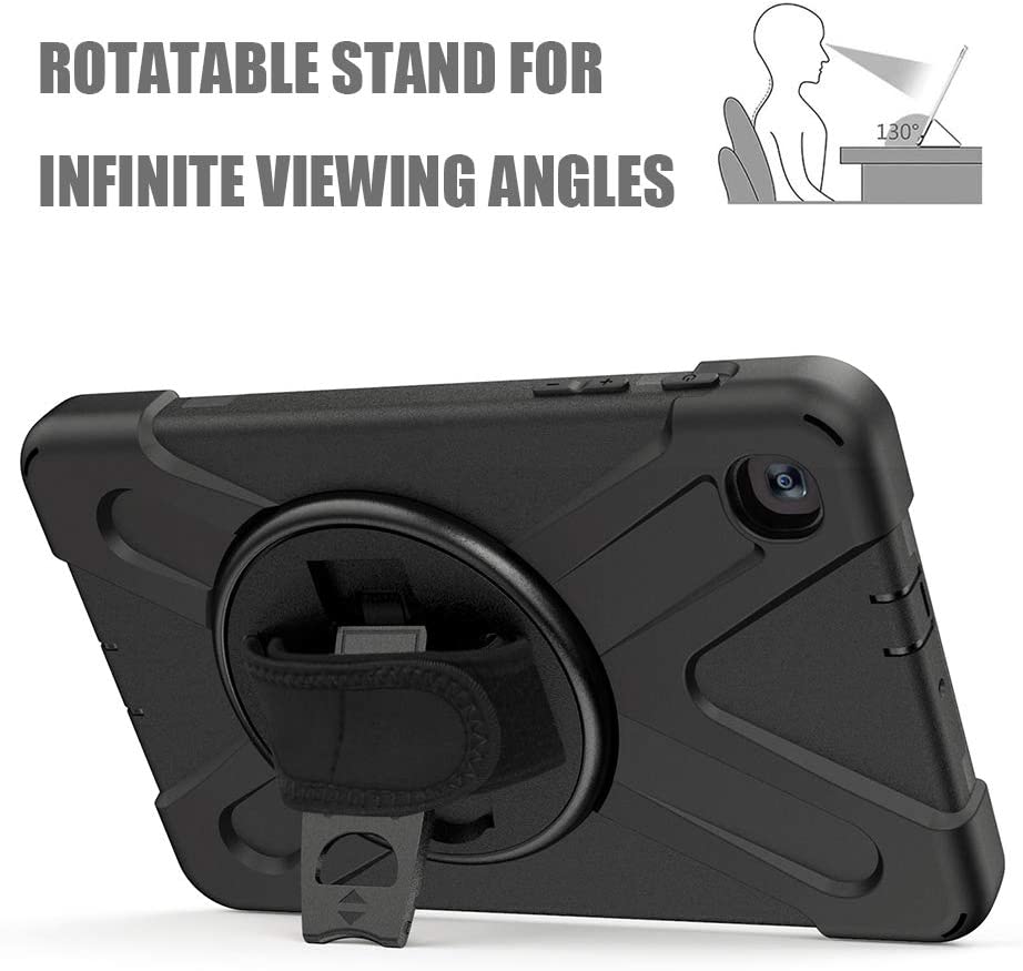 Yapears Galaxy Tab A 8.4 Case (2020), SM-T307/SM-T307U Case with Kickstand Hand Strap and Shoulder Strap Yapears Heavy Duty Shockproof Case for Samsung Galaxy Tab A 8.4 T307 Verizon/Sprint (Black