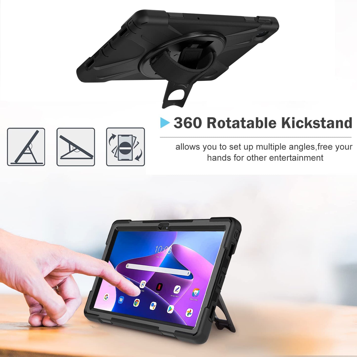 Lenovo Tab M10 Plus 10.6" 3rd Gen 2022 Heavy Duty Rugged Case | Yapears