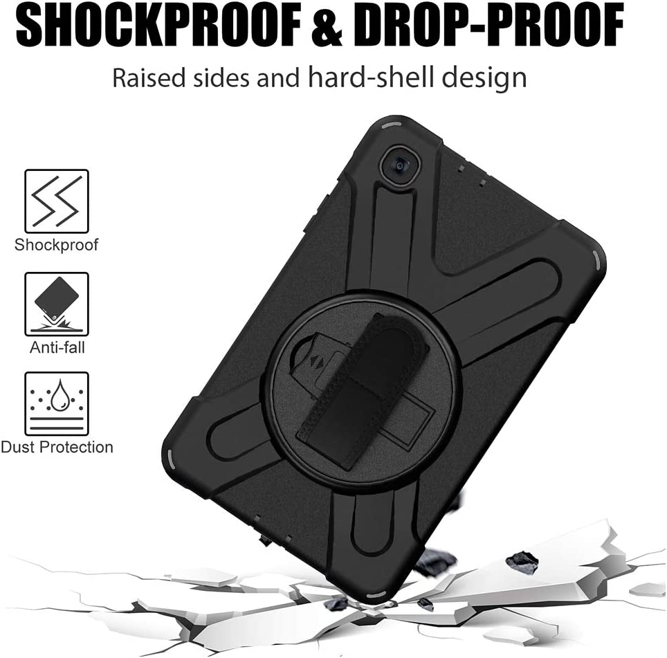 Yapears Galaxy Tab A 8.4 Case (2020), SM-T307/SM-T307U Case with Kickstand Hand Strap and Shoulder Strap Yapears Heavy Duty Shockproof Case for Samsung Galaxy Tab A 8.4 T307 Verizon/Sprint (Black