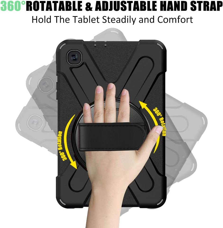 Yapears Galaxy Tab A 8.4 Case (2020), SM-T307/SM-T307U Case with Kickstand Hand Strap and Shoulder Strap Yapears Heavy Duty Shockproof Case for Samsung Galaxy Tab A 8.4 T307 Verizon/Sprint (Black