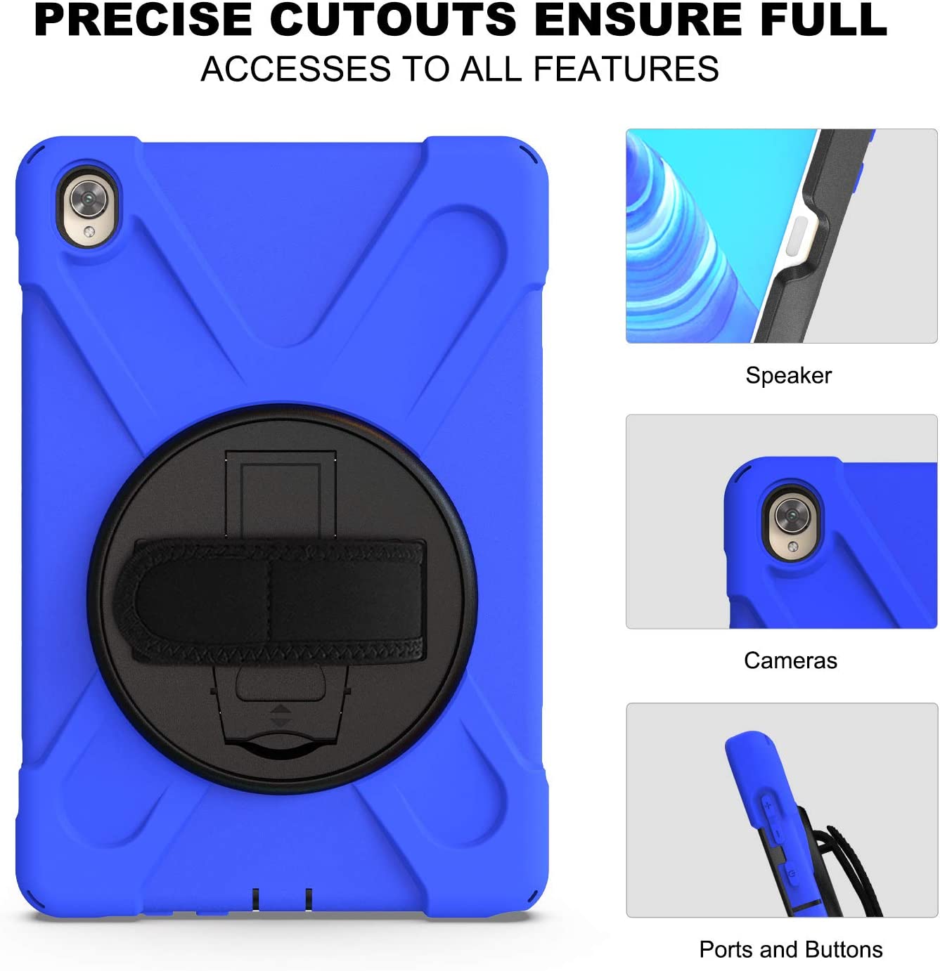 Case for Huawei MediaPad M6 10.8" & Huawei MatePad 10.8" 2020, Military Grade 15ft Drop Tested Shockproof Protective Cover with 360? Rotating Stand, Hand Strap and Shoulder Strap (Orange)