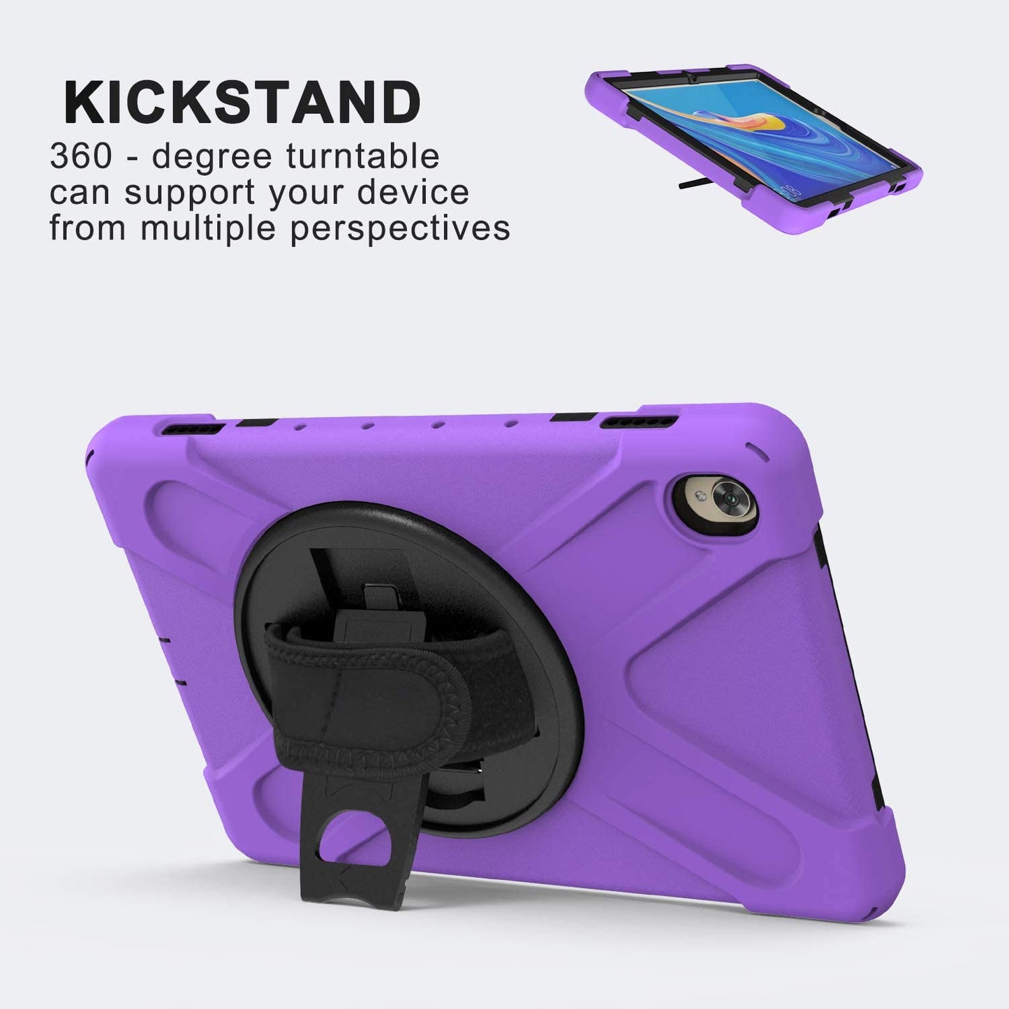 Case for Huawei MediaPad M6 10.8" & Huawei MatePad 10.8" 2020, Military Grade 15ft Drop Tested Shockproof Protective Cover with 360? Rotating Stand, Hand Strap and Shoulder Strap (Orange)