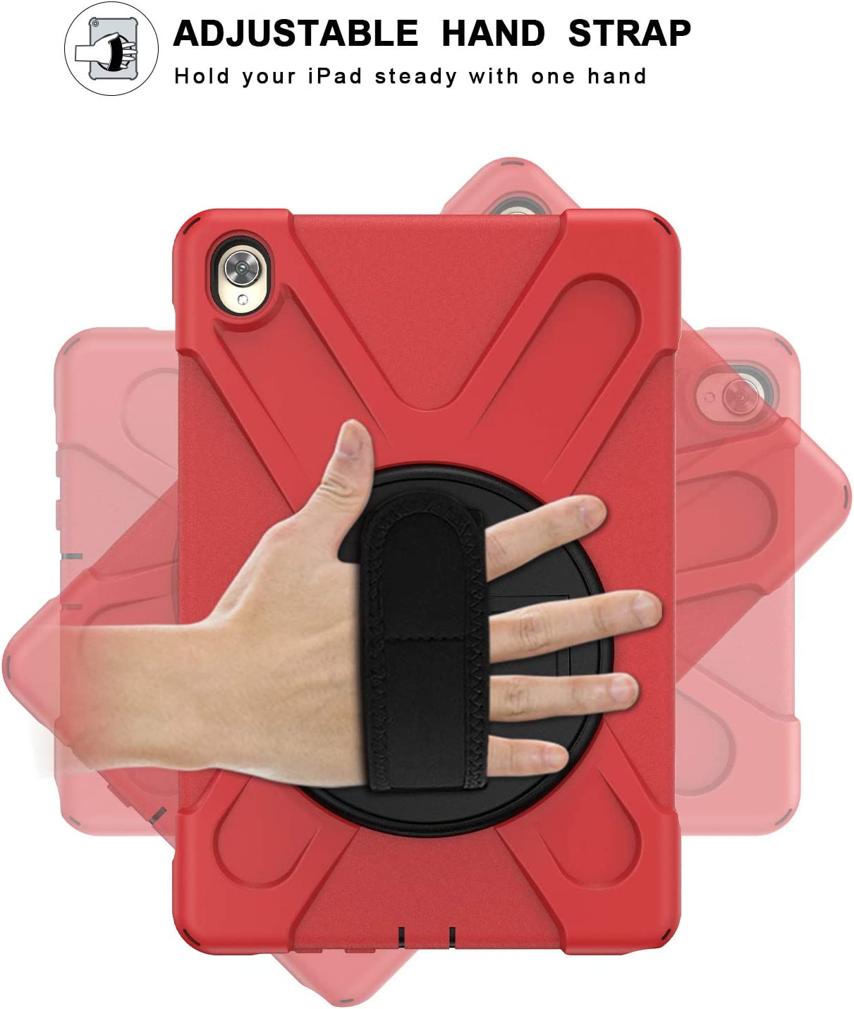 Case for Huawei MediaPad M6 10.8" & Huawei MatePad 10.8" 2020, Military Grade 15ft Drop Tested Shockproof Protective Cover with 360? Rotating Stand, Hand Strap and Shoulder Strap (Orange)