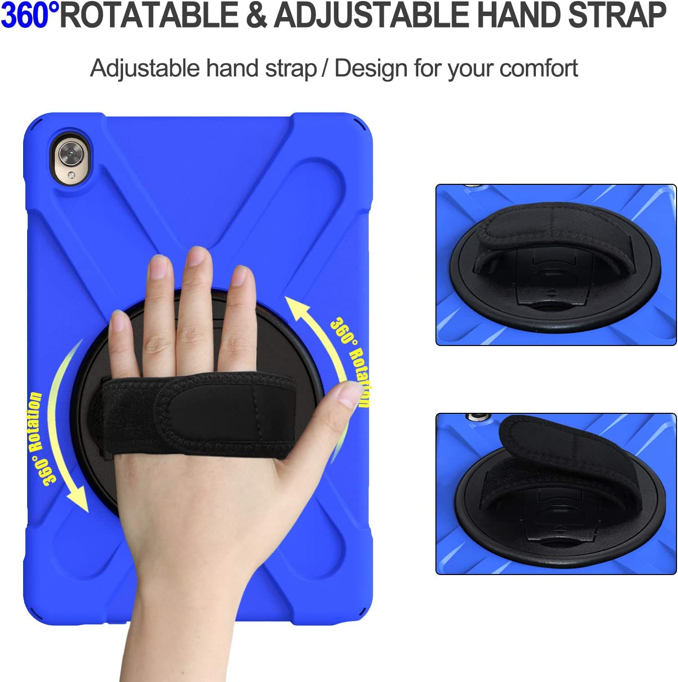 Case for Huawei MediaPad M6 10.8" & Huawei MatePad 10.8" 2020, Military Grade 15ft Drop Tested Shockproof Protective Cover with 360? Rotating Stand, Hand Strap and Shoulder Strap (Orange)