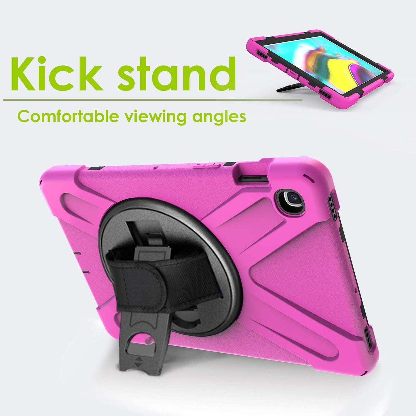 Yapears Shield Series Samsung Tab 10.1 Case SM-T510/T515 Samsung Galaxy Tab A 10.1 Case 2019 Shockproof Rugged Cover 360 Kickstand, Hand Strap & Shoulder Strap for Galaxy Tab A 10.1 Inch - Yellow