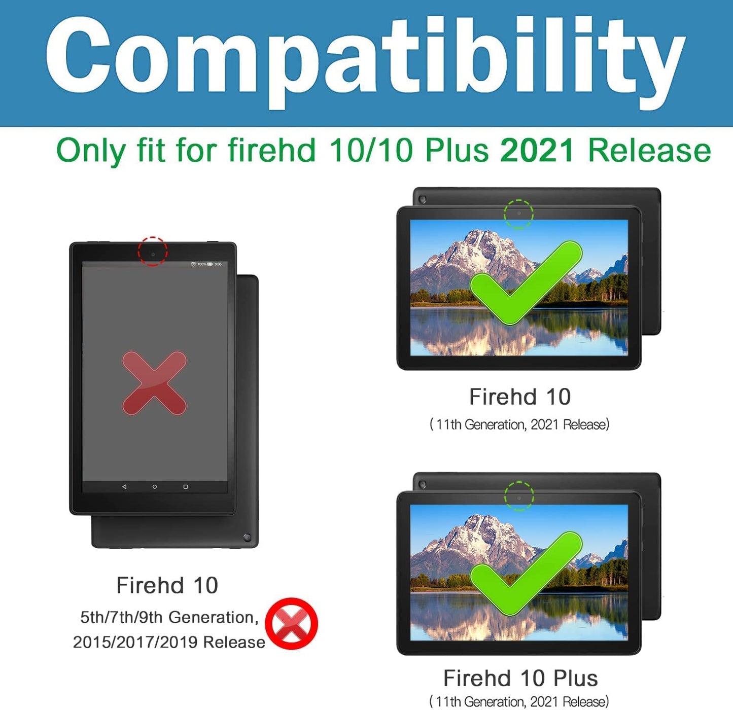 Fire HD 10 Case (2019/2018/2017 Release), Three Layer Heavy Duty Shockproof Rugged Protective High Impact Cover Case W/ Stand Hand Strap & Shoulder Strap for Amazon Kindle Fire HD 10.1 Inch Tablet - Black