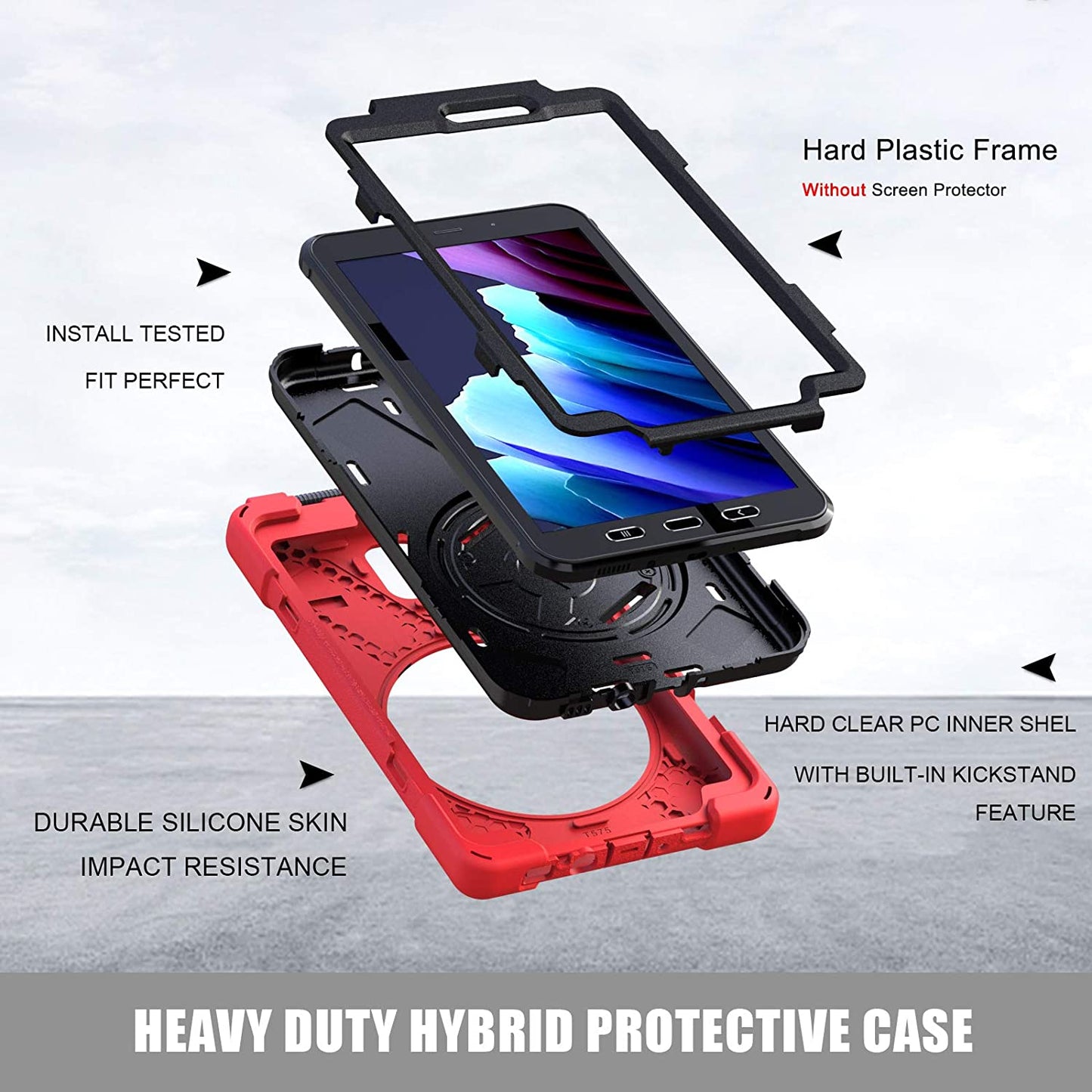 Rantice Samsung Galaxy Tab Active 3 8.0 Case, Heavy Duty Rugged Shockproof Drop Protection Case with 360 Stand, Handle Hand Strap & Shoulder Strap for Galaxy Tab Active3 8" 2020 T570/T575/T577 (Blue)
