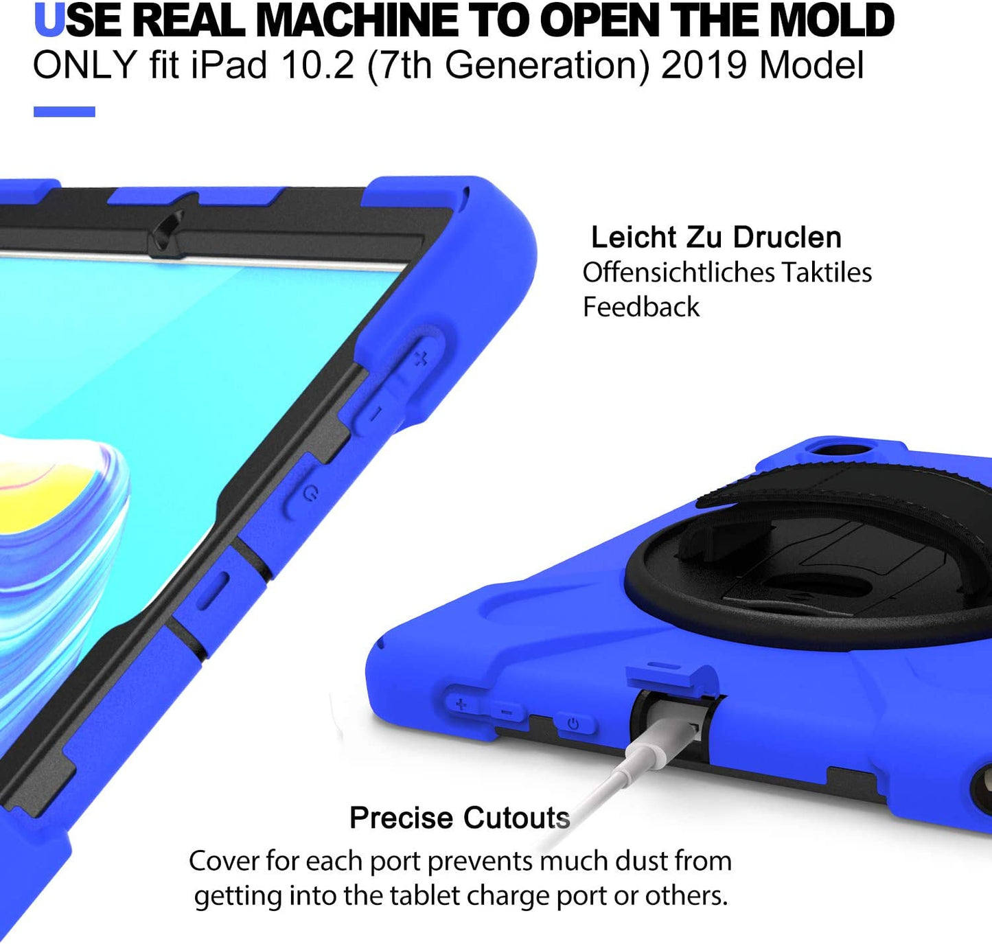 Case for Huawei MediaPad M6 10.8" & Huawei MatePad 10.8" 2020, Military Grade 15ft Drop Tested Shockproof Protective Cover with 360? Rotating Stand, Hand Strap and Shoulder Strap (Orange)