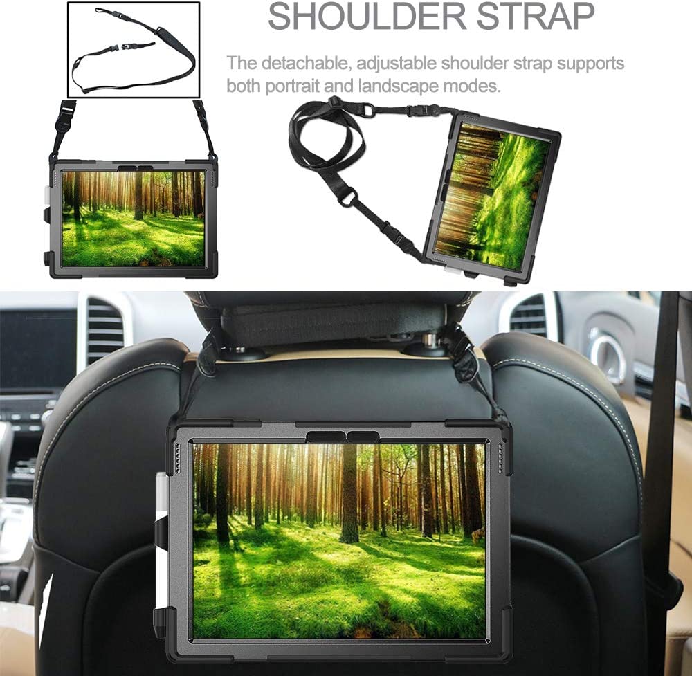 Yapears Surface Pro 8 Case 13 inch 2021, Yapears Rugged Case for Surface Pro 8 with Kickstand and Hand Strap Heavy Duty Shockproof, Compatible with Type Cover Keyboard-Black