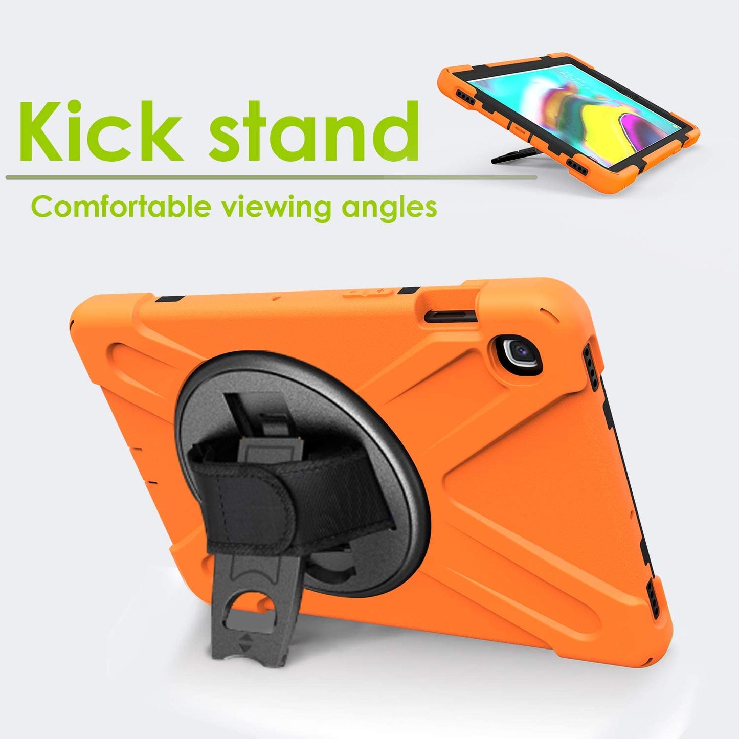 Yapears Shield Series Samsung Tab 10.1 Case SM-T510/T515 Samsung Galaxy Tab A 10.1 Case 2019 Shockproof Rugged Cover 360 Kickstand, Hand Strap & Shoulder Strap for Galaxy Tab A 10.1 Inch - Yellow