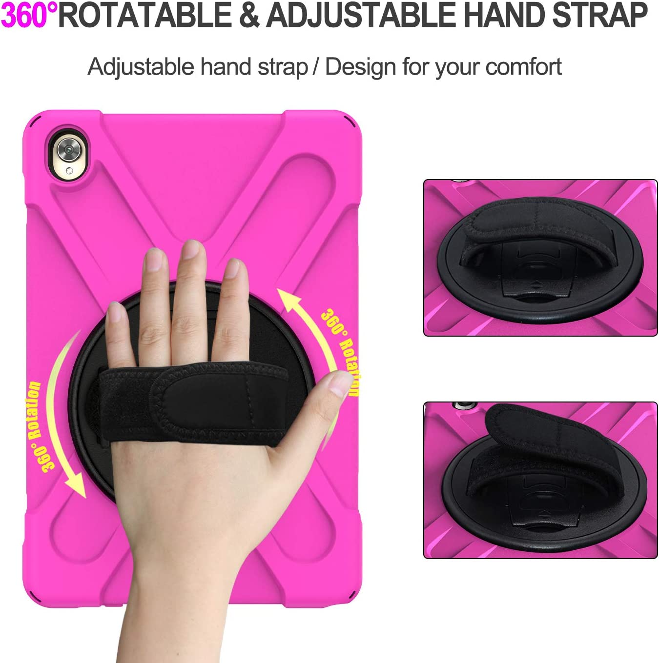 Case for Huawei MediaPad M6 10.8" & Huawei MatePad 10.8" 2020, Military Grade 15ft Drop Tested Shockproof Protective Cover with 360? Rotating Stand, Hand Strap and Shoulder Strap (Orange)