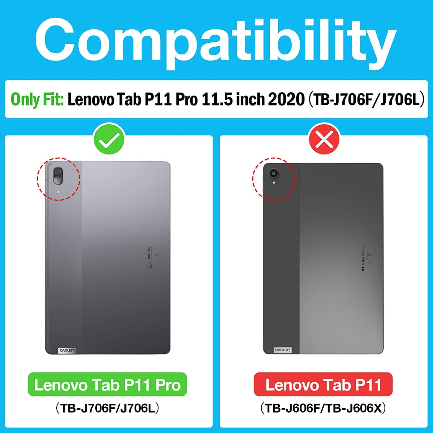 Yapears Rugged Case for Lenovo Tab P11 Pro 11.5" 2020 (TB-J706F / TB-J706L), Shockproof Heavy Duty Case Protective Cover with Shoulder Strap 360 Rotatable Kickstand ??lack