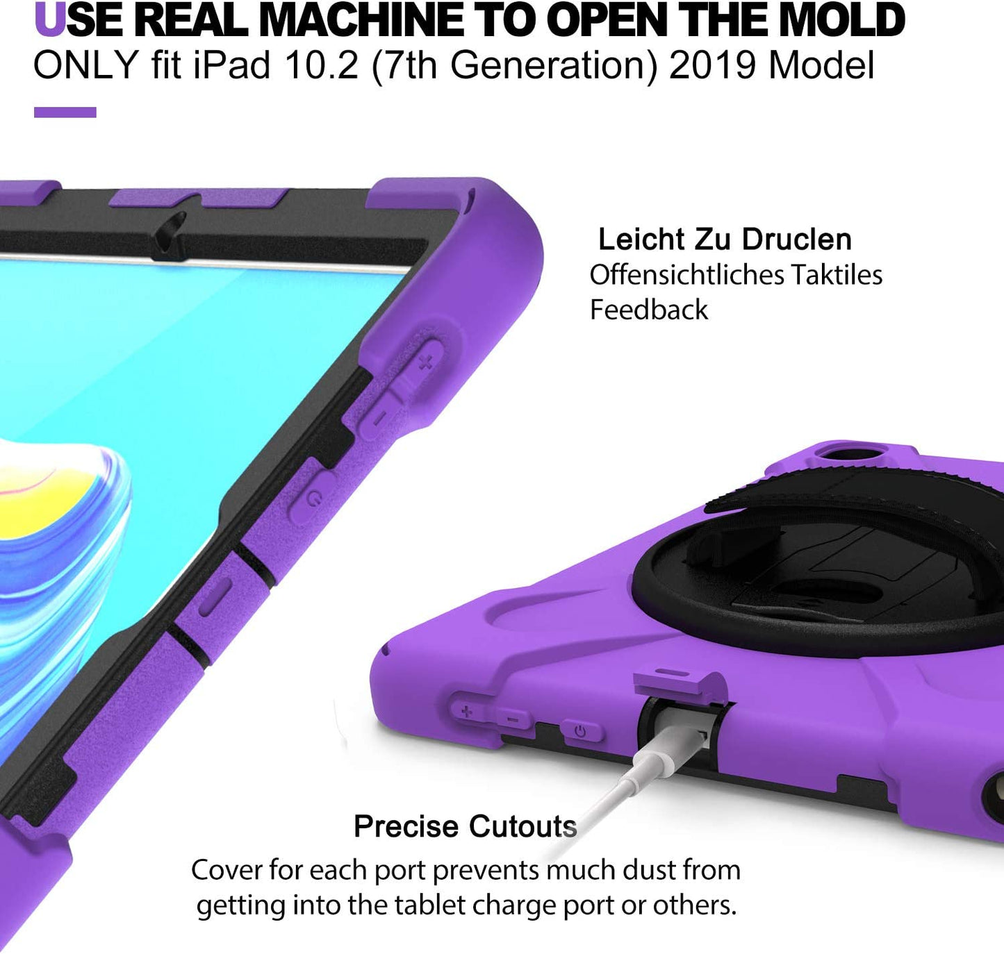 Case for Huawei MediaPad M6 10.8" & Huawei MatePad 10.8" 2020, Military Grade 15ft Drop Tested Shockproof Protective Cover with 360? Rotating Stand, Hand Strap and Shoulder Strap (Orange)