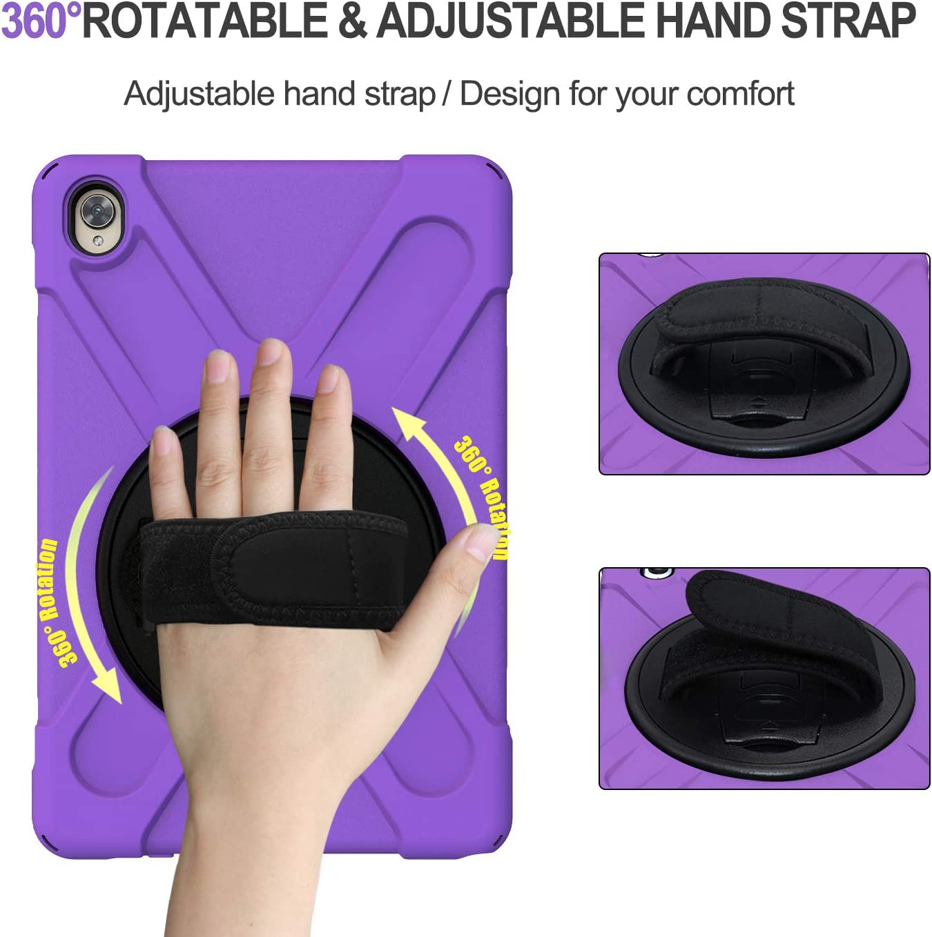 Case for Huawei MediaPad M6 10.8" & Huawei MatePad 10.8" 2020, Military Grade 15ft Drop Tested Shockproof Protective Cover with 360? Rotating Stand, Hand Strap and Shoulder Strap (Orange)