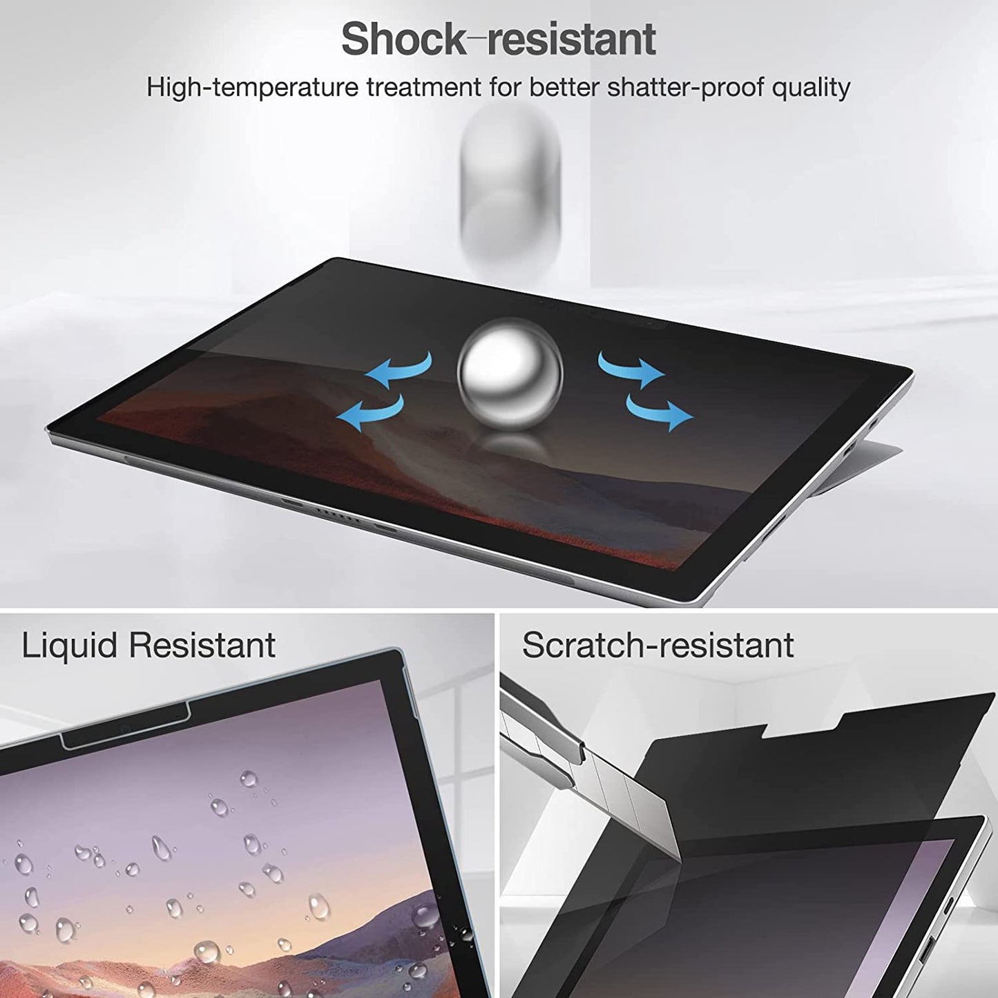 Microsoft Surface Pro 4/ Pro 5/ Pro 6/ Pro 7/ Pro 7 Plus 12.3" Privacy Tempered Glass Screen Protector | Yapears