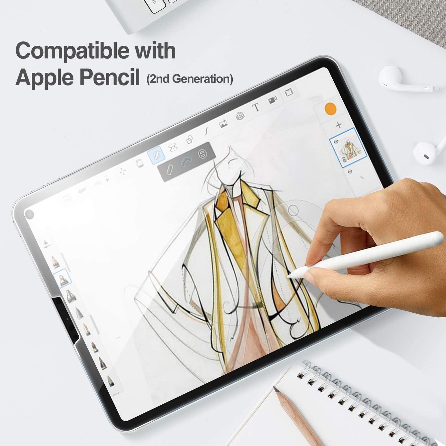 iPad Pro 12.9" 3rd Gen 2018/ 4th Gen 2020/ 5th Gen 2021/ 6th Gen 2022 Tempered Glass Screen Protector | Yapears