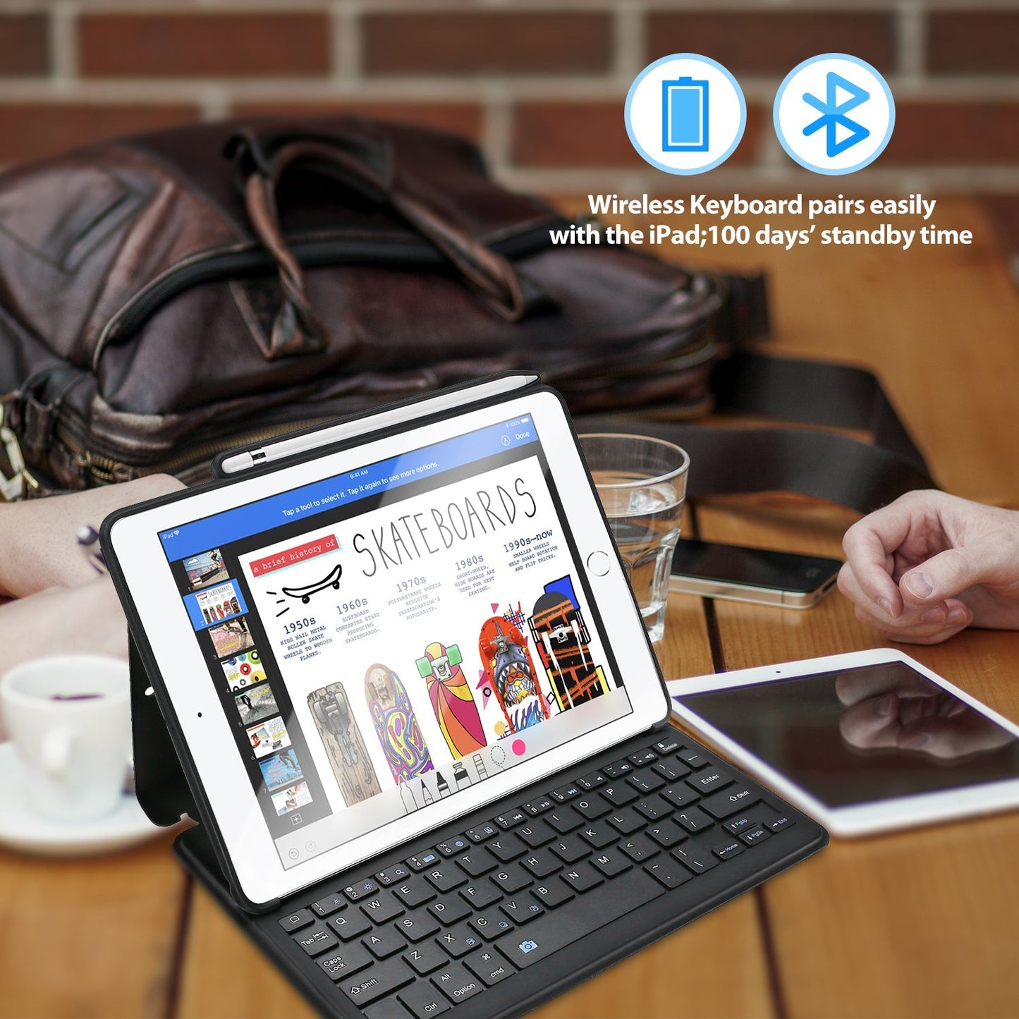 iPad Air 3rd Gen 10.5" 2019 / iPad Pro 10.5" 2017 Lightweight Case with Wireless Keyboard | Yapears