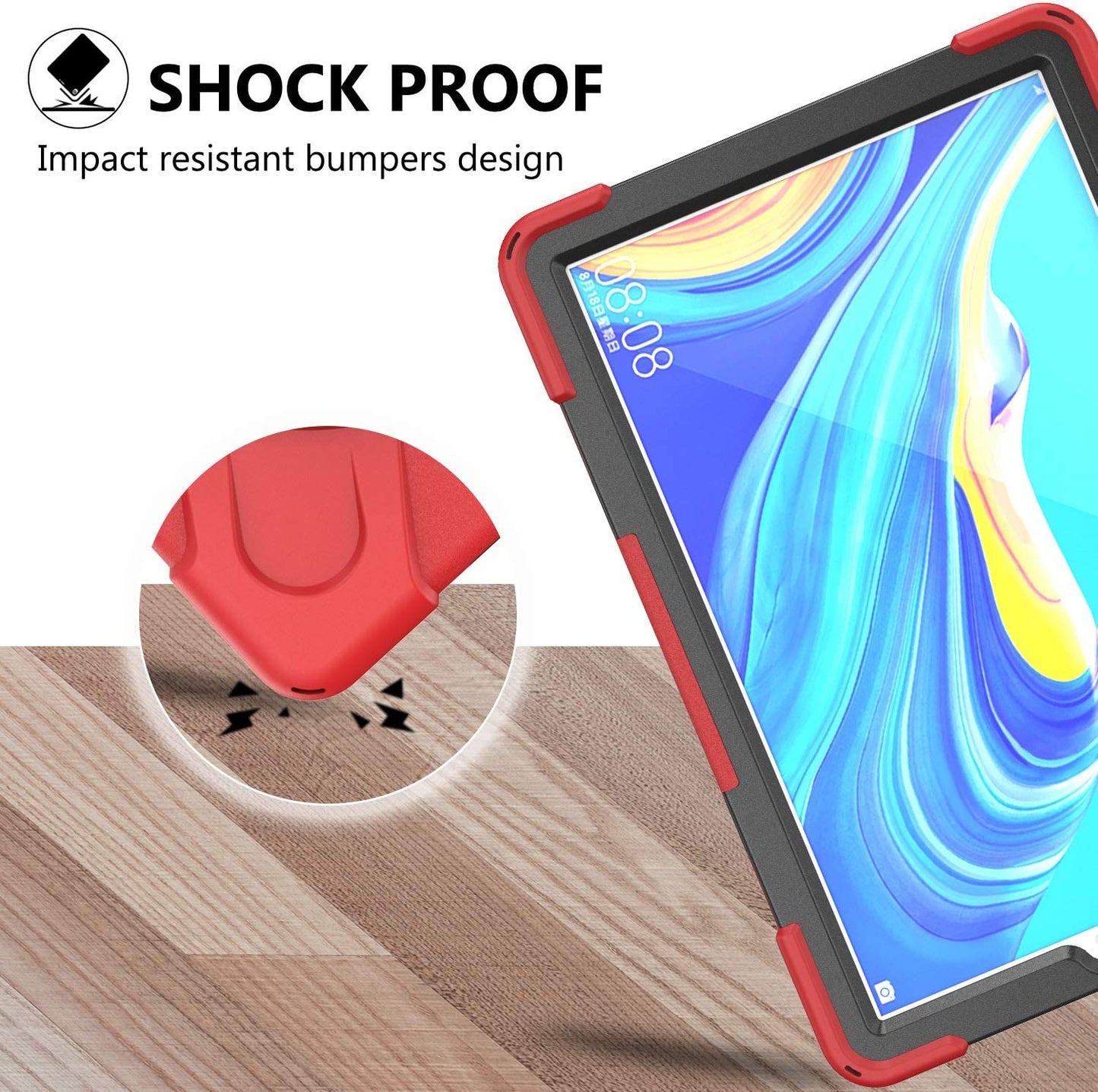 Case for Huawei MediaPad M6 10.8" & Huawei MatePad 10.8" 2020, Military Grade 15ft Drop Tested Shockproof Protective Cover with 360? Rotating Stand, Hand Strap and Shoulder Strap (Orange)