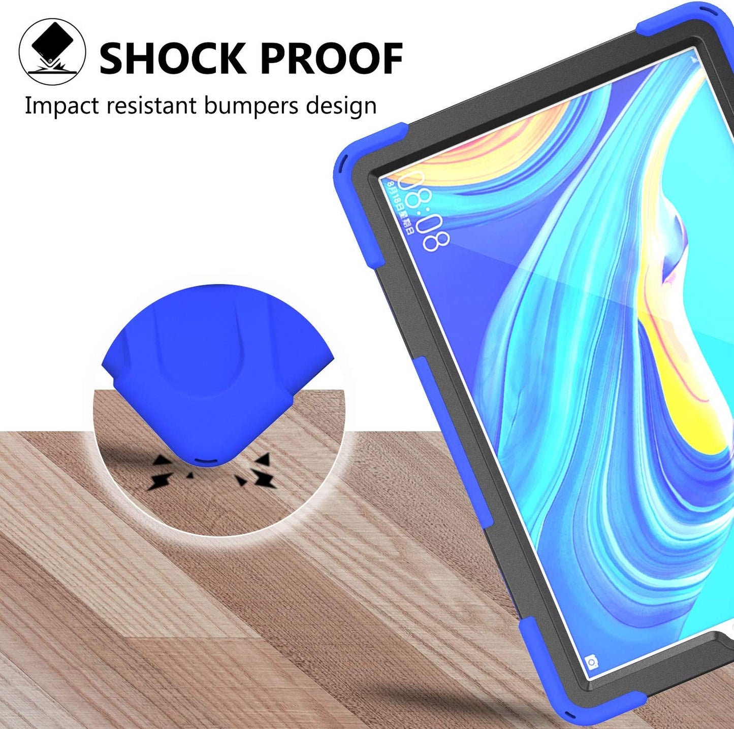 Case for Huawei MediaPad M6 10.8" & Huawei MatePad 10.8" 2020, Military Grade 15ft Drop Tested Shockproof Protective Cover with 360? Rotating Stand, Hand Strap and Shoulder Strap (Orange)