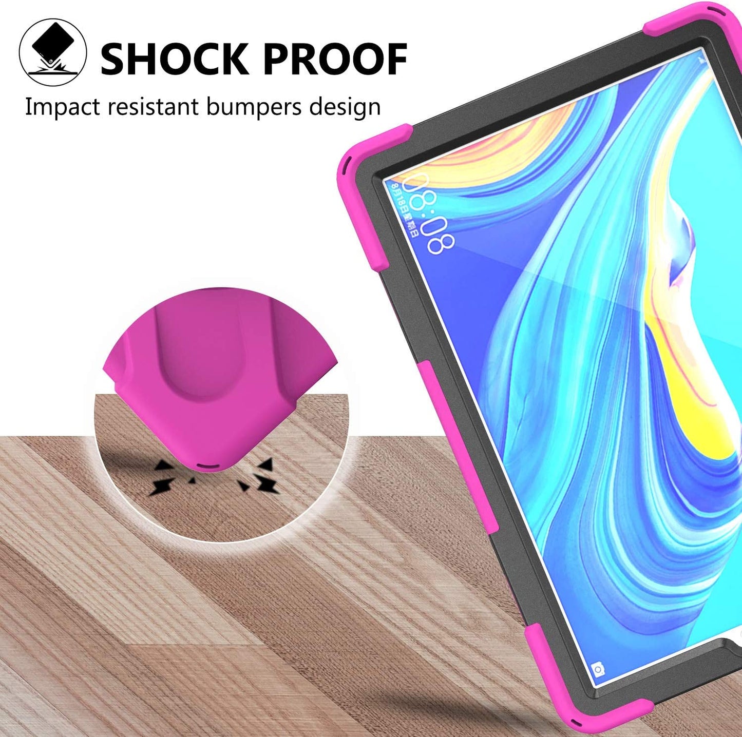 Case for Huawei MediaPad M6 10.8" & Huawei MatePad 10.8" 2020, Military Grade 15ft Drop Tested Shockproof Protective Cover with 360? Rotating Stand, Hand Strap and Shoulder Strap (Orange)