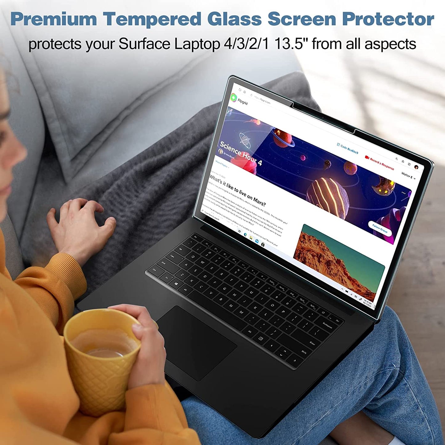 (2 Pack) Microsoft Surface Laptop 4/ 3/ 2/ 1 13.5" Tempered Glass Screen Protector | Yapears