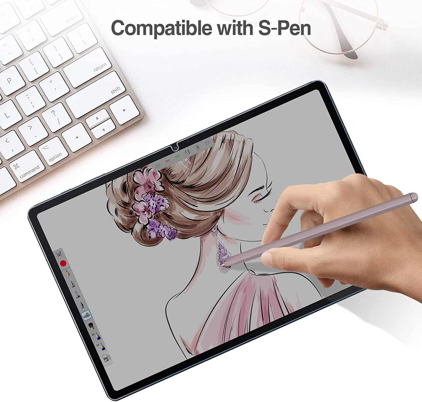 Galaxy Tab S7 Plus 2020/ Tab S7 FE 2021/ Tab S8 Plus 2022 12.4 Anti-Spy Tempered Glass Screen Protector | Yapears