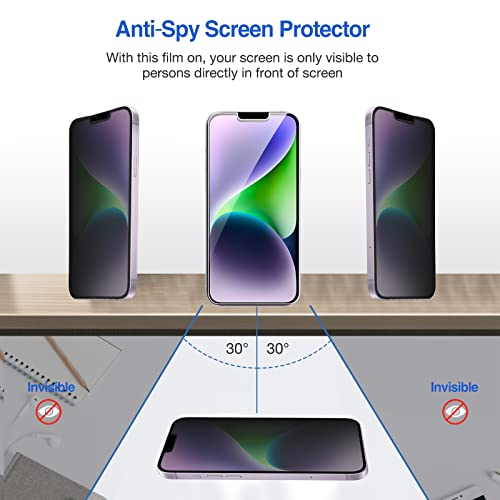 (2 Pack) iPhone 13 Pro Max 2021 / iPhone 14 Plus 2022 6.7" Privacy Tempered Glass Screen Protector | Yapears