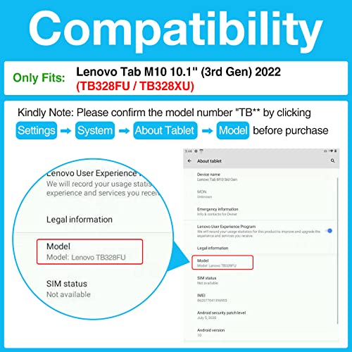 Lenovo Tab M10 10.1" 3rd Gen 2022 Slim Folio Stand Case | Yapears