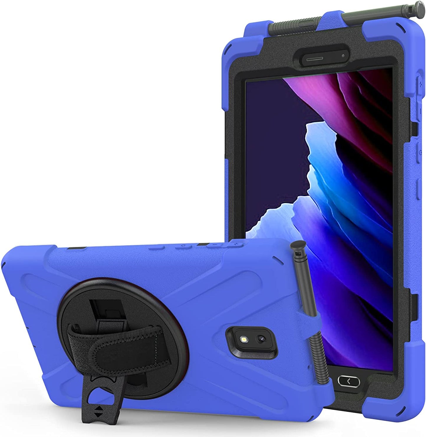 Yapears Samsung Galaxy Tab Active 3 8.0 Case, Heavy Duty Rugged Shockproof Drop Protection Case with 360 Stand, Handle Hand Strap & Shoulder Strap for Galaxy Tab Active3 8" 2020 T570/T575/T577 (Blue)