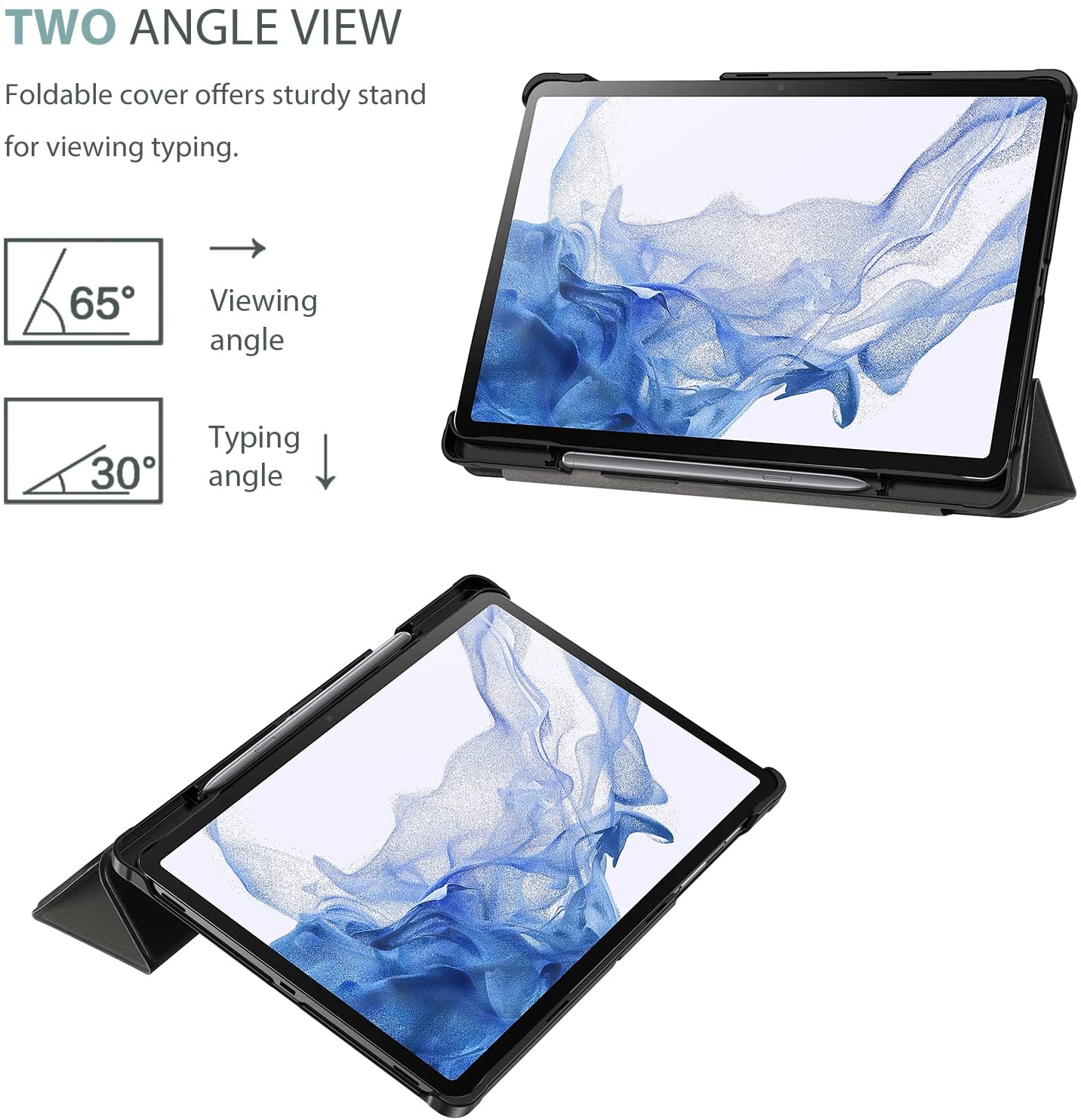 Galaxy Tab S7 2020 / Tab S8 2022 11 Tri-fold Slim Stand Folio Case | Yapears