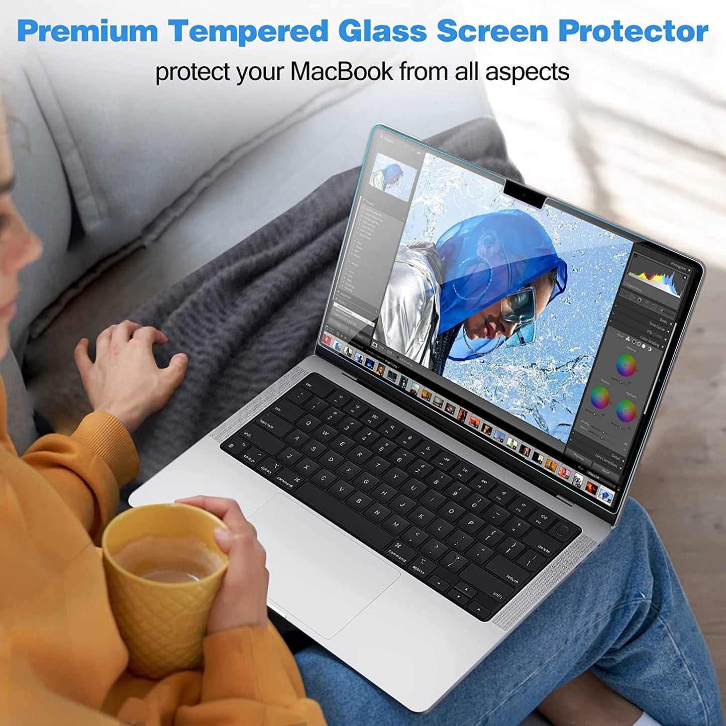 (2 Pack) MacBook Pro 14" 2021 A2442/ 2023 A2779 Tempered Glass Screen Protector | Yapears
