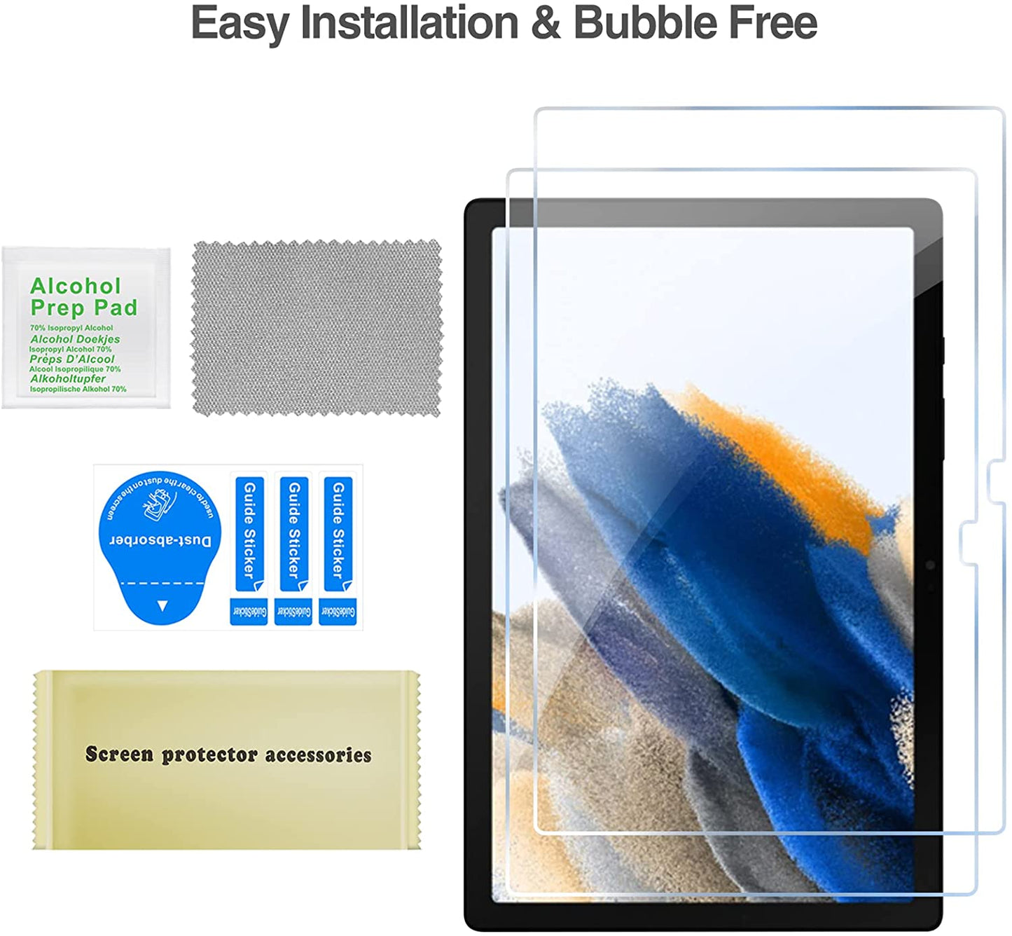 (2 Pack) Galaxy Tab A8 10.5" 2022 Tempered Glass Screen Protector | Yapears
